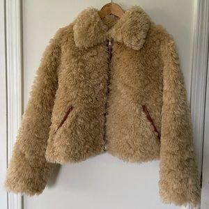 Urban Outfitters Zoe Collared Sherpa Jacket